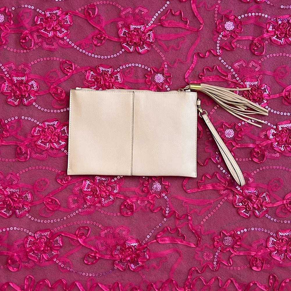 international concepts blush pink clutch bag